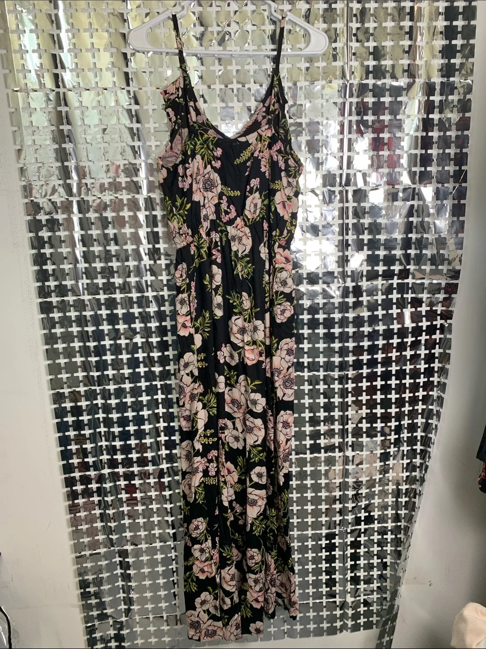 miami Black Floral Spaghetti-Strap Jumpsuit